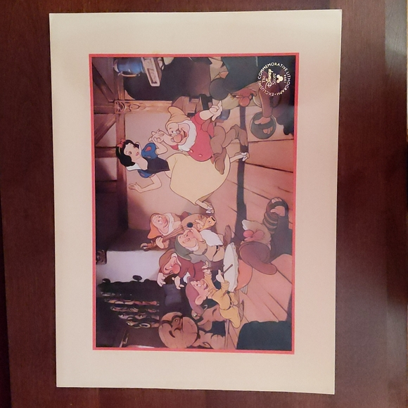 Disney | Art | Vintage Snow White And The Seven Dwarfs Print | Poshmark